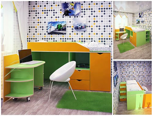 низкие детские кровати - чердаки