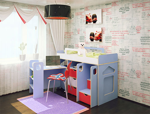 низкая кровать - чердак