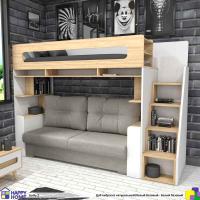 Двухъярусная кровать с диваном Goffo 4 МДФ180