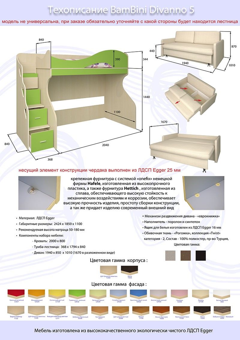 Схема сборки кровати двухъярусной с диваном внизу