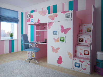 Кровать-чердак Felicita Trend D-1 для девочки 3-12 лет