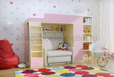 КРОВАТЬ-ЧЕРДАК С ДИВАНОМ BAMBINI 12.16.1