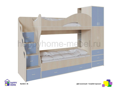 ДВУХЪЯРУСНАЯ КРОВАТЬ CО ШКАФОМ BAMBINI 36 SUITE
