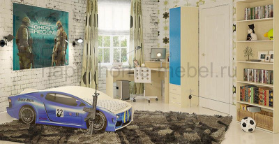 ДЕТСКАЯ КОМНАТА ОРБИТА 13 (КОМПОЗИЦИЯ 9) + КРОВАТЬ-МАШИНА ЛАМБОРДЖИНИ