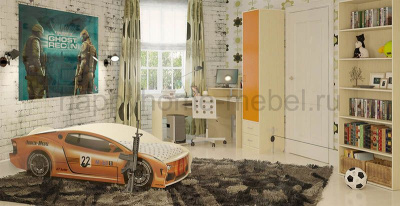 ДЕТСКАЯ КОМНАТА ОРБИТА 13 (КОМПОЗИЦИЯ 9) + КРОВАТЬ-МАШИНА ЛАМБОРДЖИНИ