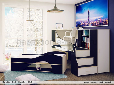 ПОДИУМНЫЙ КОМПЛЕКС BAMBINI 34.5 + КРОВАТЬ BAMBINI 34.2