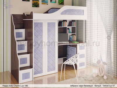 КРОВАТЬ-ЧЕРДАК HAPPY KIDS CHARM LUX  180Х80