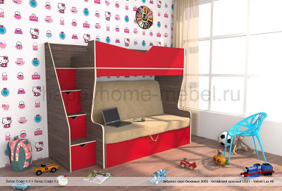 КРОВАТЬ - ЧЕРДАК С ДИВАНОМ ЛОТОС СОФТ 1