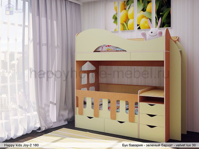 ДВУХЪЯРУСНАЯ КРОВАТЬ HAPPY KIDS JOY - 2 180Х80 СМ