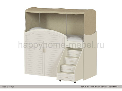 ДЕТСКАЯ КРОВАТЬ-ЧЕРДАК 160 Х 70 МОЯ КРОВАТЬ - 5 (С БАЛДАХИНОМ)