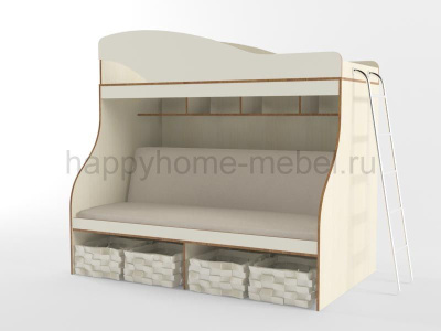ДВУХЪЯРУСНАЯ КРОВАТЬ С ДИВАНОМ ОРБИТА ЛЕТО 7М