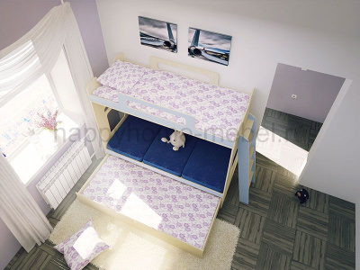 ДВУХЪЯРУСНАЯ КРОВАТЬ С ДИВАНОМ HAPPY KIDS SOFT - 3