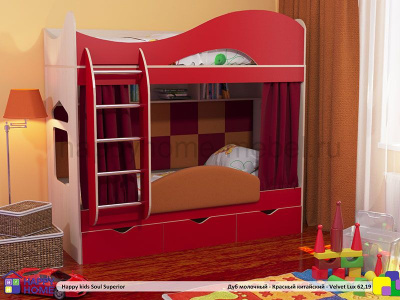 ДВУХЪЯРУСНАЯ КРОВАТЬ HAPPY KIDS SOUL SUPERIOR 170