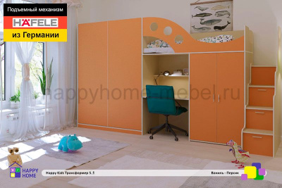 ШКАФ-КРОВАТЬ И ДВУХЪЯРУСНАЯ КРОВАТЬ-ЧЕРДАК С РАБОЧИМ МЕСТОМ ТРАНСФОРМЕР 5.1