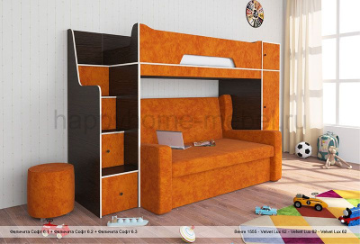 ДВУХЪЯРУСНАЯ КРОВАТЬ С РАЗДВИЖНОЙ КРОВАТЬЮ FELICITA SOFT 6 MDF