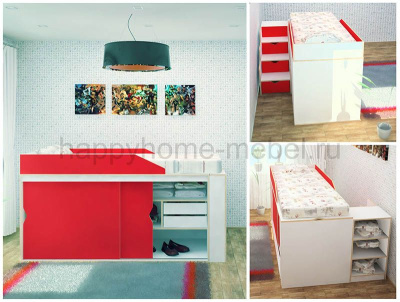 НИЗКАЯ КРОВАТЬ-ЧЕРДАК HAPPY KIDS K-9.2S