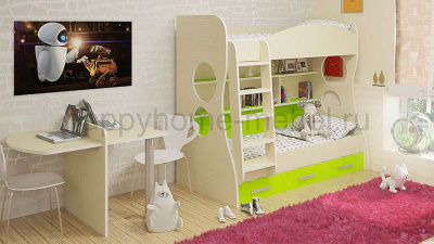 ДВУХЪЯРУСНАЯ КРОВАТЬ FELICITA KIDS 1 + СТОЛ 2.1