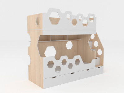 ДВУХЪЯРУСНАЯ КРОВАТЬ HAPPY HOME КРИСТАЛЛ-2 180х80 см