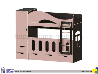 ДВУХЪЯРУСНАЯ КРОВАТЬ HAPPY KIDS SOUL BABY-7 МДФ 170Х80