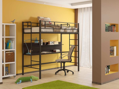 ДЕТСКАЯ МЕТАЛЛИЧЕСКАЯ КРОВАТЬ-ЧЕРДАК АМСТЕРДАМ 190Х90