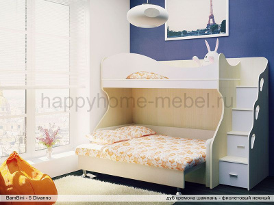ДВУХЪЯРУСНАЯ КРОВАТЬ С ДИВАНОМ BAMBINI DIVANNO 5 STANDARD