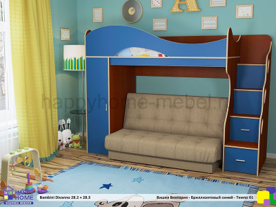 ДВУХЪЯРУСНАЯ КРОВАТЬ С ДИВАНОМ BAMBINI DIVANNO 28 TEMPO