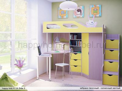 КРОВАТЬ-ЧЕРДАК HAPPY KIDS K-1A SIDE-3
