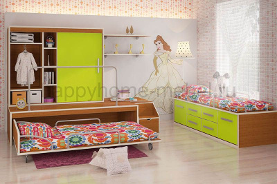 ПОДИУМНЫЙ КОМПЛЕКС FELICITA KIDS 2 + КОМОД-КРОВАТЬ 2.2 + ПОЛКА 3.7