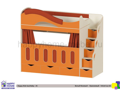 ДВУХЪЯРУСНАЯ КРОВАТЬ HAPPY KIDS SOUL BABY-25 170Х80