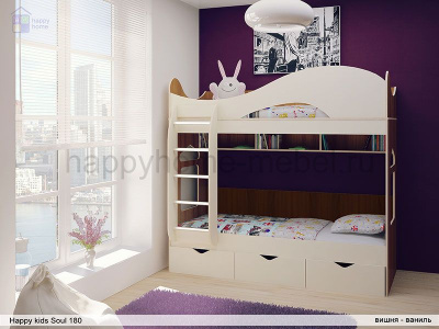 ДВУХЪЯРУСНАЯ КРОВАТЬ HAPPY KIDS SOUL 180Х80 СМ