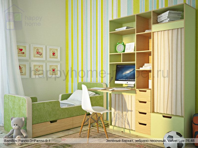 МЯГКАЯ ДЕТСКАЯ КРОВАТЬ BAMBINI PANNO 3 С ТУМБОЙ