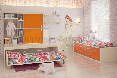 ПОДИУМНЫЙ КОМПЛЕКС FELICITA KIDS 2 + КОМОД-КРОВАТЬ 2.2 + ПОЛКА 3.7