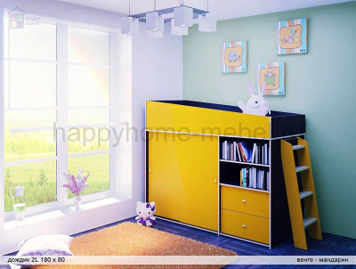 КРОВАТЬ-ЧЕРДАК РАДУГА ДОЖДИК 1L