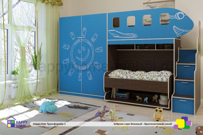 Трансформер -2: Шкаф-кровать 200x140 и двухъярусная кровать-стол 170x70