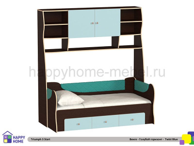 ДЕТСКАЯ СТЕНКА С РАЗДВИЖНОЙ КРОВАТЬЮ ТРИУМФ -3 (СТАРТОВАЯ КОМПЛЕКТАЦИЯ)