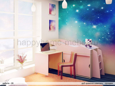 НИЗКАЯ КРОВАТЬ-ЧЕРДАК ОРБИТА 28