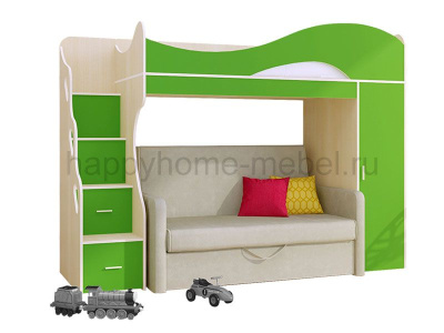 ДВУХЪЯРУСНАЯ КРОВАТЬ С ДИВАНОМ BAMBINI DIVANNO 28 SUITE