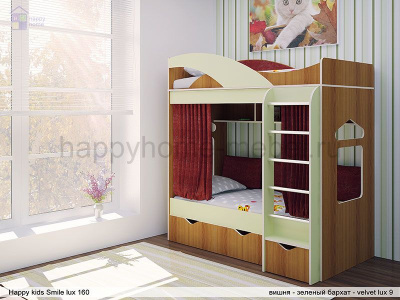 ДВУХЪЯРУСНАЯ КРОВАТЬ HAPPY KIDS SMILE LUX 160Х70 СМ