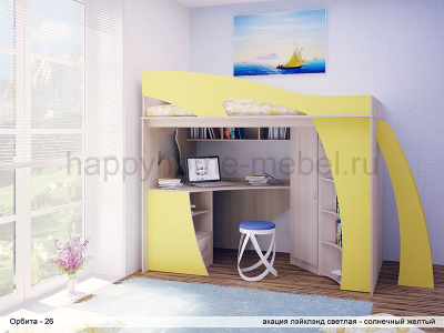 ДВУСПАЛЬНАЯ КРОВАТЬ-ЧЕРДАК ОРБИТА 26