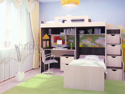 ДВУХЪЯРУСНАЯ КРОВАТЬ HAPPY KIDS K-7A