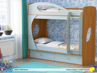 ДВУХЪЯРУСНАЯ КРОВАТЬ ОРБИТА 2 NEW 200 (КОРПУС - ВИШНЯ ОКСФОРД)