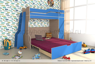 КРОВАТЬ-ЧЕРДАК С ДИВАНОМ М-85 СОФТ 3