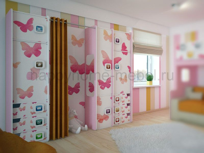 ШКАФ-СТЕНКА С ШИРМОЙ FELICITA TREND D-6 ДЛЯ ДЕВОЧКИ