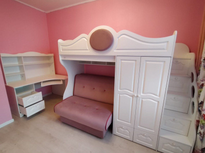 КРОВАТЬ - ЧЕРДАК С ДИВАНОМ HAPPY KIDS ПРОВАНС 4