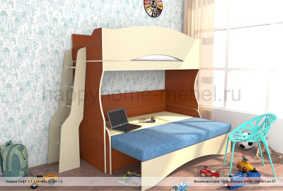 КРОВАТЬ - ЧЕРДАК С ДИВАНОМ КАПРИЗ СОФТ 2