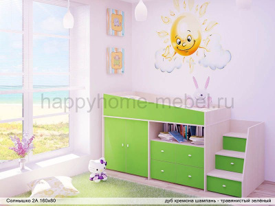 КРОВАТЬ-ЧЕРДАК РАДУГА СОЛНЫШКО 2А