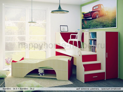 ПОДИУМНЫЙ КОМПЛЕКС BAMBINI 34.5 + КРОВАТЬ BAMBINI 34.2