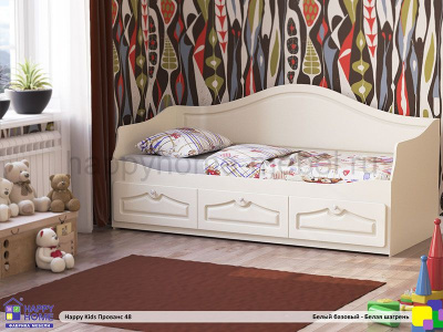 КРОВАТЬ ОДНОСПАЛЬНАЯ, РАЗДВИЖНАЯ В ДВУСПАЛЬНУЮ HAPPY KIDS ПРОВАНС 48 180Х80-150