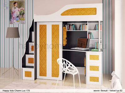 КРОВАТЬ-ЧЕРДАК HAPPY KIDS CHARM LUX  170Х80
