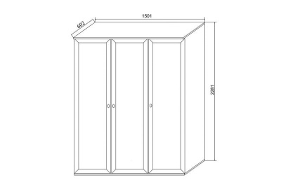 ТРЕХСТВОРЧАТЫЙ ШКАФ ДЛЯ ОДЕЖДЫ TWIST (НИЦЦА) 03 С ЗЕРКАЛОМ